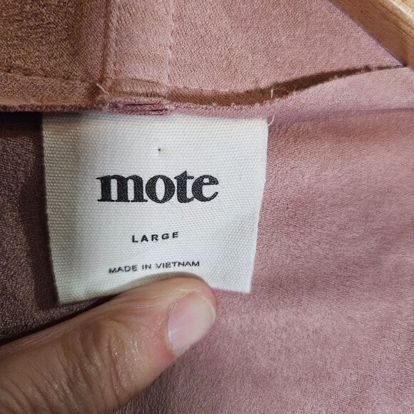 Mote Women's Asymmetrical Zip Jacket Pink L Minimalist Clean Girl Fall Layer - Picture 5 of 8